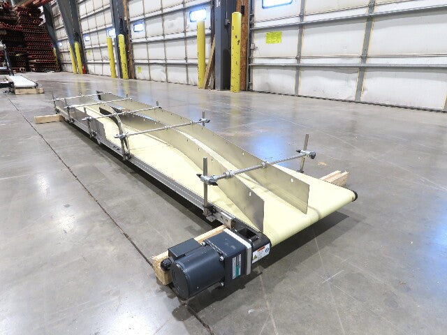 QC Industries 18"x 10'L Flat Belt Conveyor 230V 3PH 15FPM Automation Series