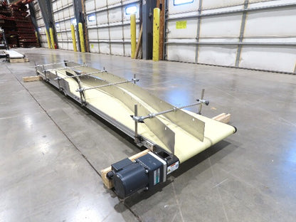 QC Industries 18"x 10'L Flat Belt Conveyor 230V 3PH 15FPM Automation Series