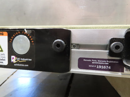 QC Industries 18"x 10'L Flat Belt Conveyor 230V 3PH 15FPM Automation Series