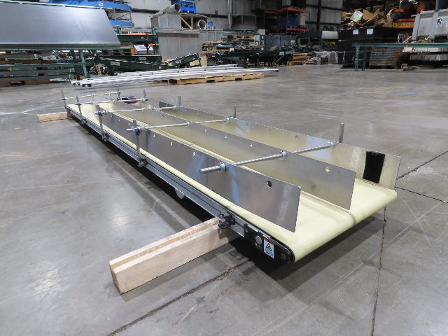 QC Industries 18"x 10'L Flat Belt Conveyor 230V 3PH 15FPM Automation Series