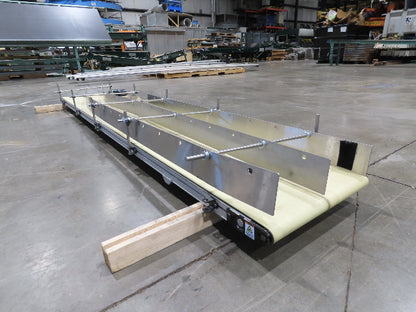 QC Industries 18"x 10'L Flat Belt Conveyor 230V 3PH 15FPM Automation Series
