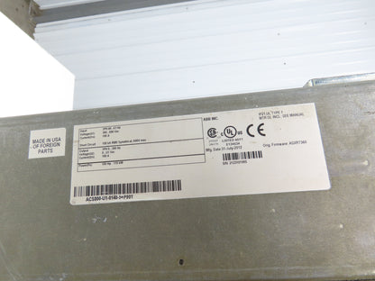 ABB ACS800-U1-0140-5+P901 VFD Variable Speed AC Drive 150Hp 480V 3Ph