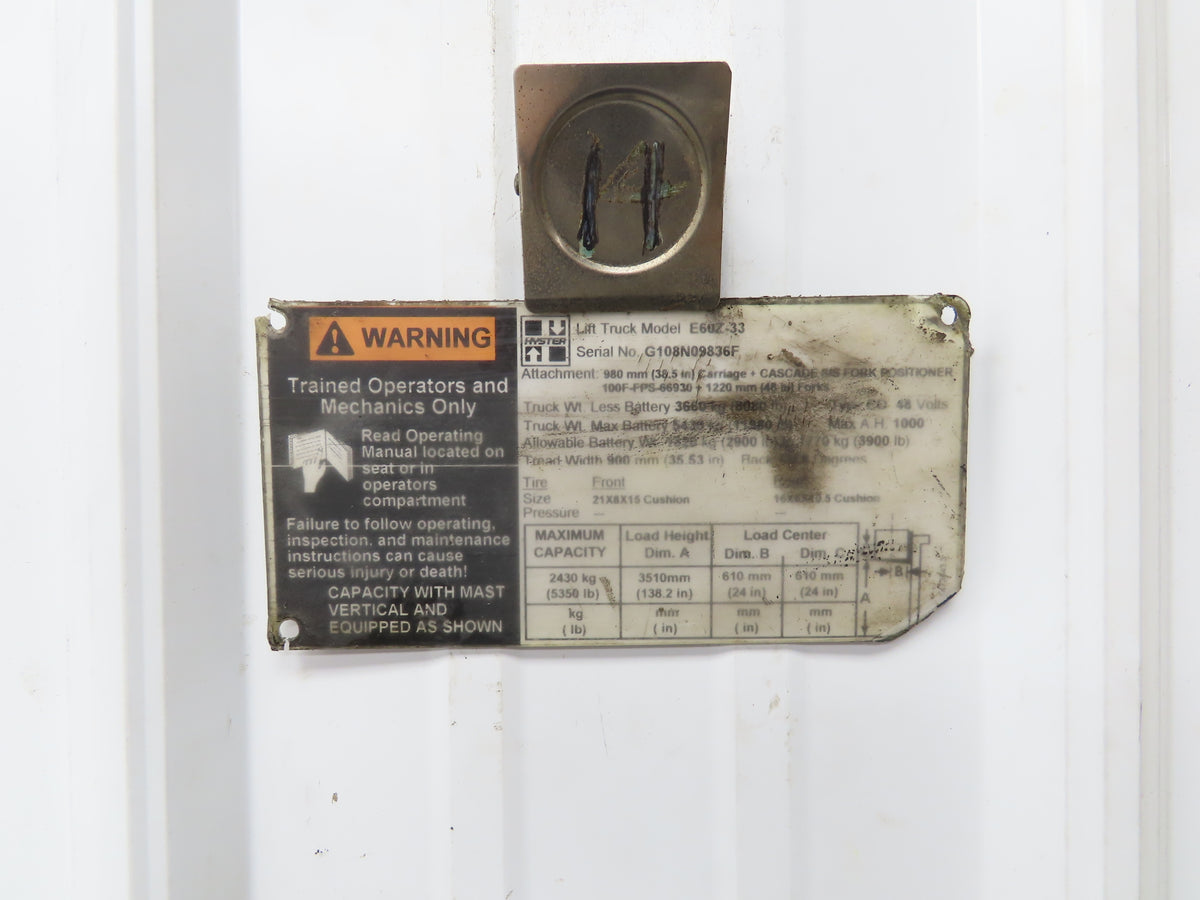 Danaher Controls TSW 180/6-200 Forklift Traction Motor 36/48V 961RPM Off E60Z-33