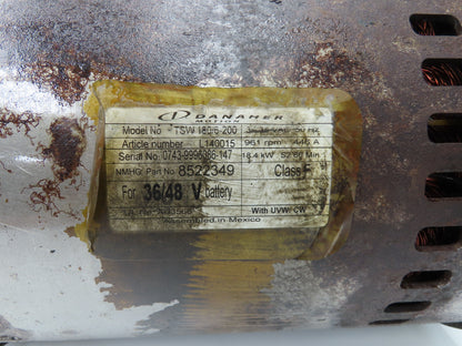 Danaher Controls TSW 180/6-200 Forklift Traction Motor 36/48V 961RPM Off E60Z-33