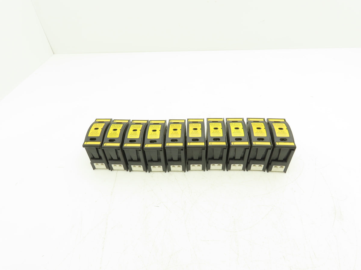 Buss JTN60030 Fuse Holder 30Amp 600V AC/DC 1-Pole Finger Safe Class J Lot of 10