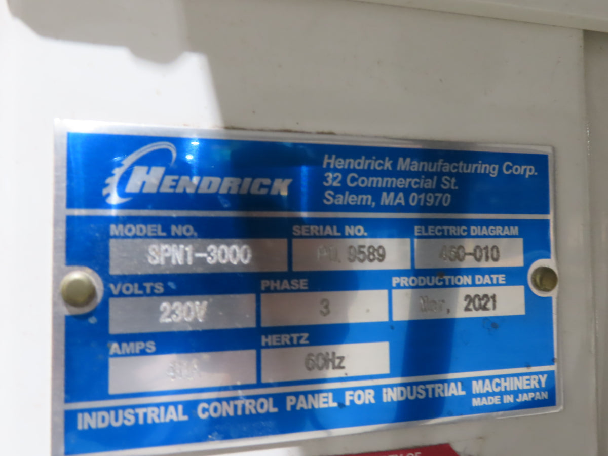 Hendrick SPN1 Vertical Beam Saw 6'/8'/10' 7.5HP Variable Speed Carriage 230V 3PH