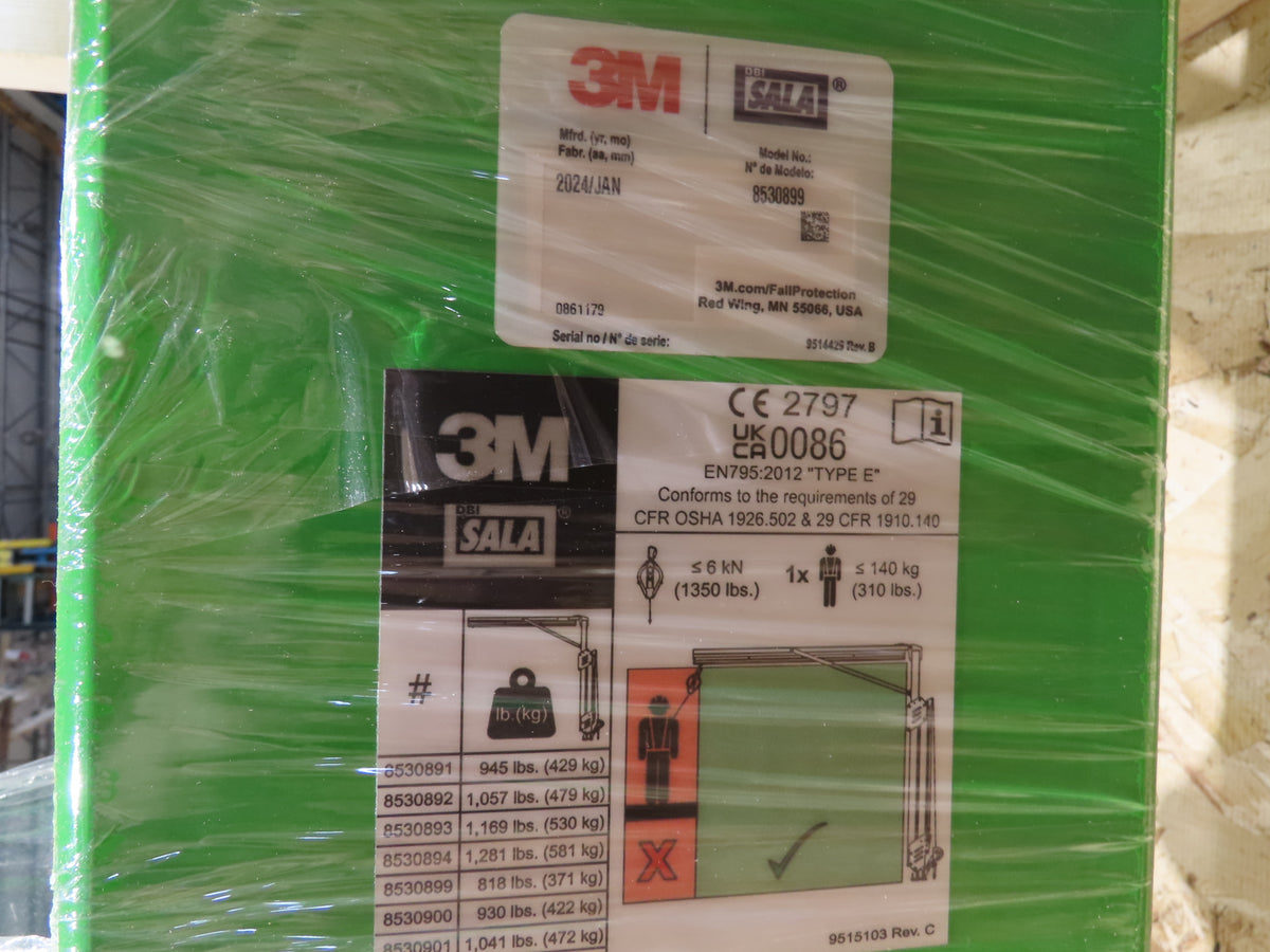 3M DBI SALA Flexiguard M200 Safety Jib Crane 15'L x 20'H Fall Protection 310Lb