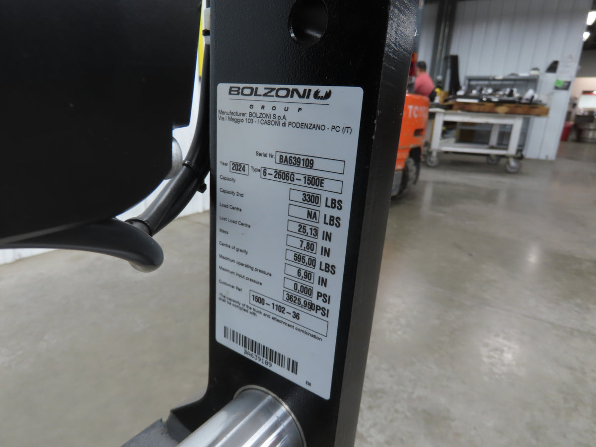 Bolzoni Forklift Class 2 Electric SideShift Fork Positioner Attachment 3300lbs