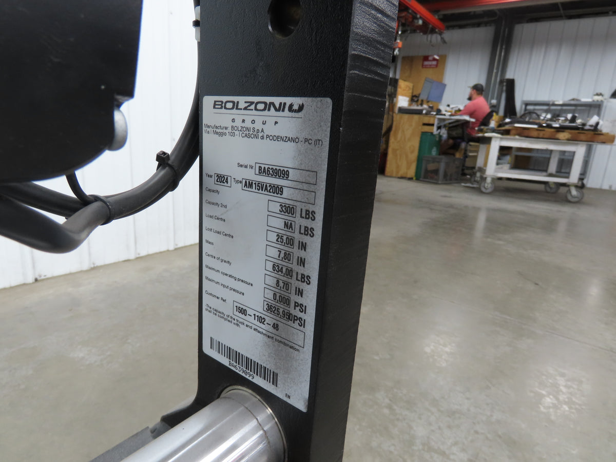 Bolzoni Forklift Class 2 Electric SideShift 48" Fork Positioner Attach 3300lbs