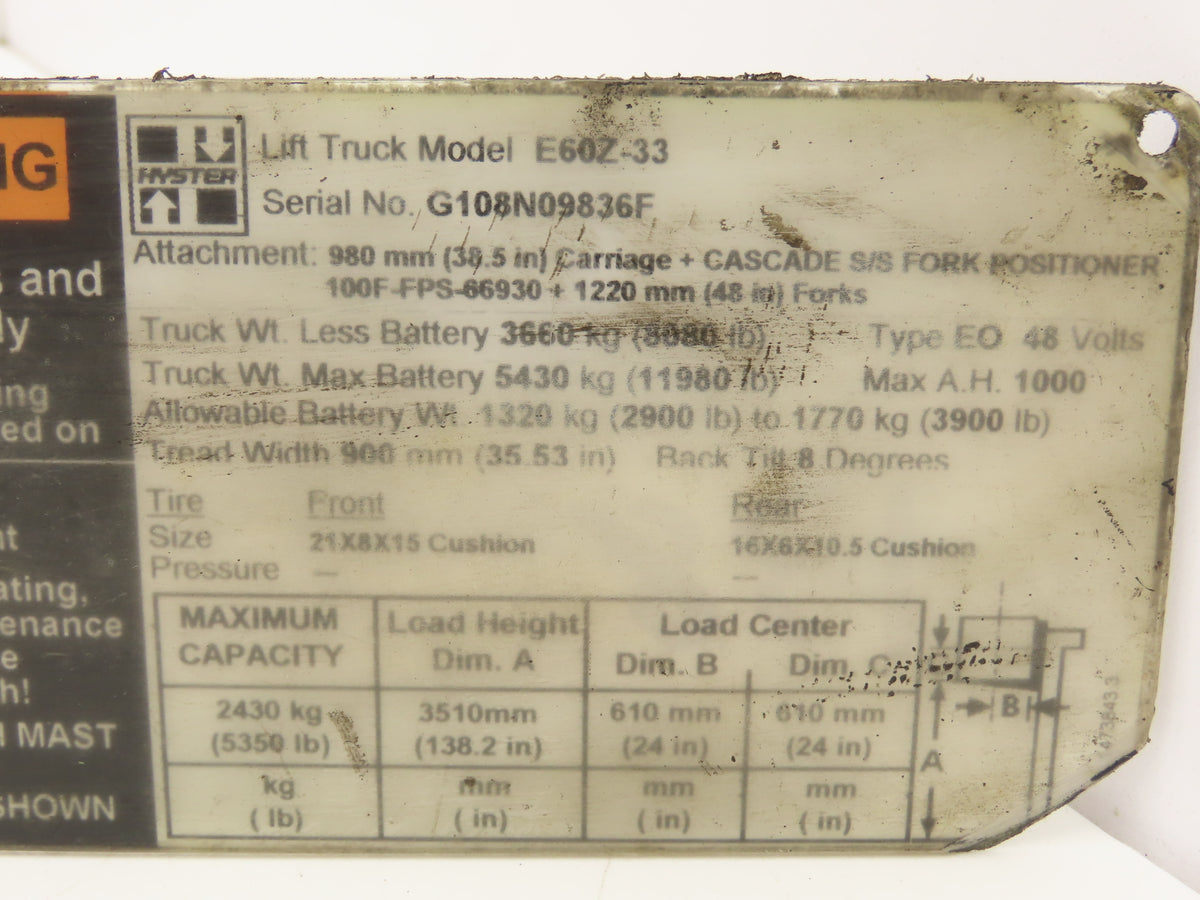 Sevcon 622/11098 Power Converter 36/48VDC To 12VDC Off Hyster E60Z-33 Forklift