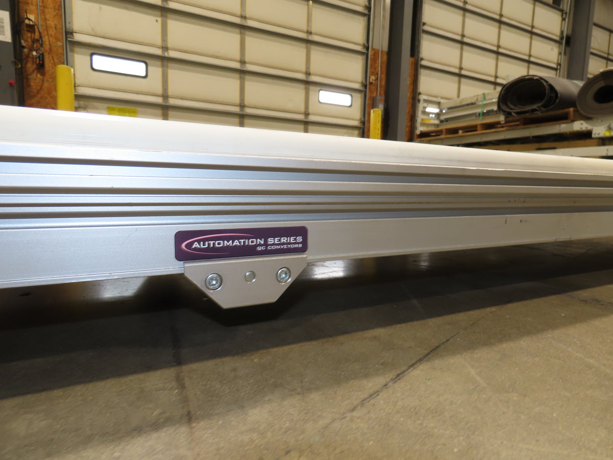 QC Industries 12"x 13'L Flat Belt Conveyor 230V 3PH 8FPM Automation Series