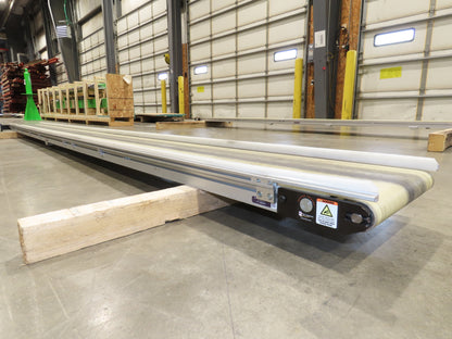 QC Industries 12"x 13'L Flat Belt Conveyor 230V 3PH 8FPM Automation Series