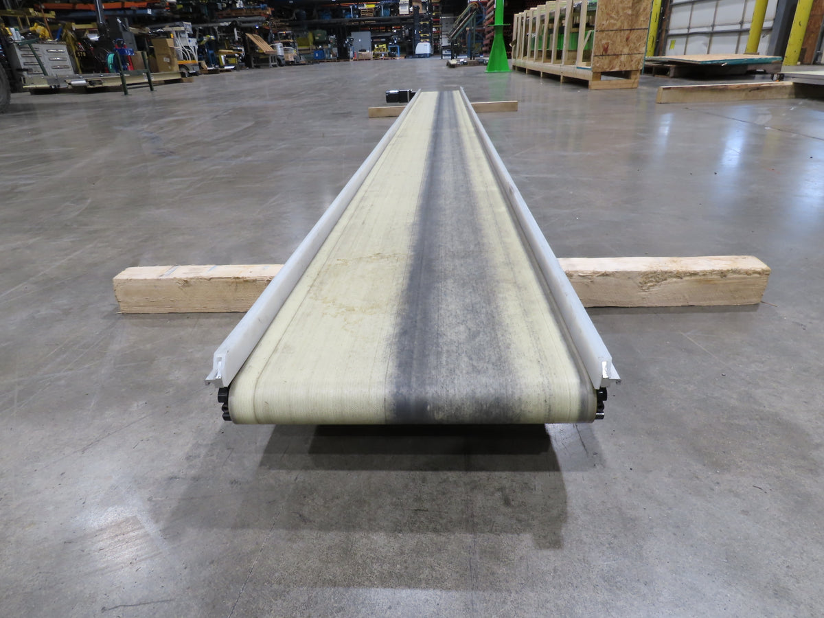 QC Industries 12"x 13'L Flat Belt Conveyor 230V 3PH 8FPM Automation Series