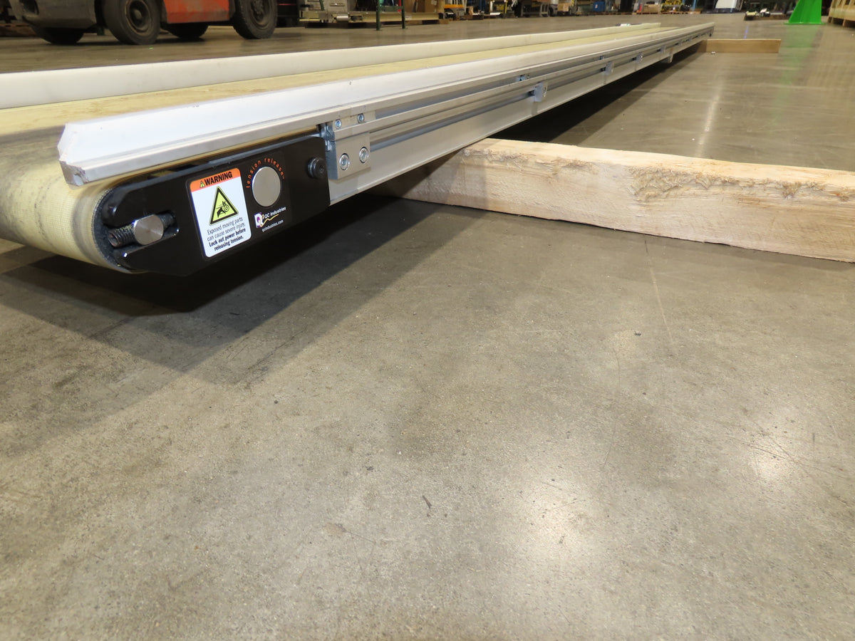 QC Industries 12"x 13'L Flat Belt Conveyor 230V 3PH 8FPM Automation Series