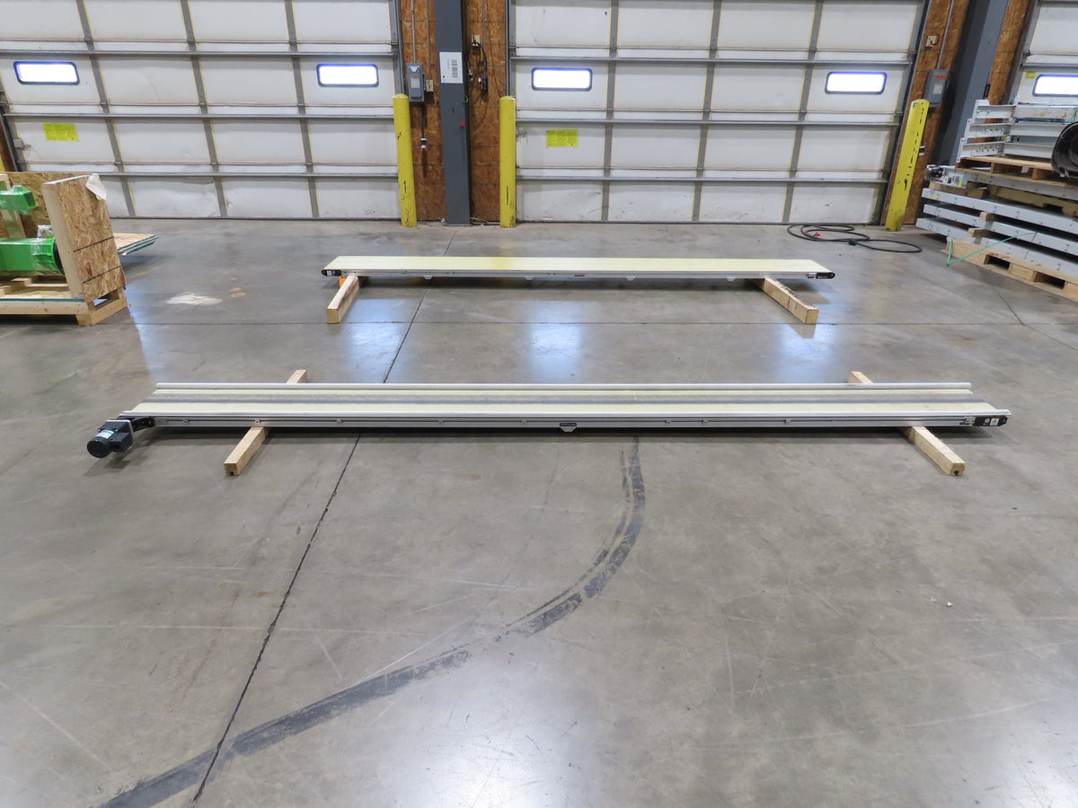 QC Industries 12"x 13'L Flat Belt Conveyor 230V 3PH 8FPM Automation Series