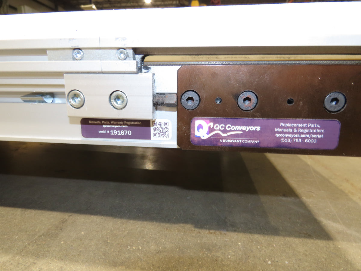 QC Industries 12"x 13'L Flat Belt Conveyor 230V 3PH 8FPM Automation Series