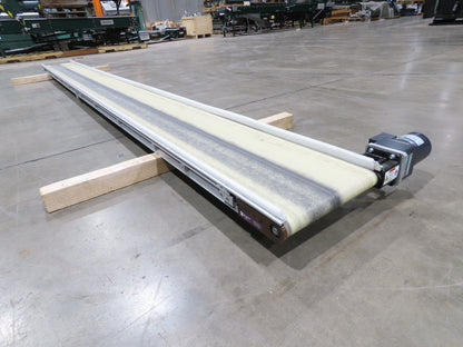 QC Industries 12"x 13'L Flat Belt Conveyor 230V 3PH 8FPM Automation Series
