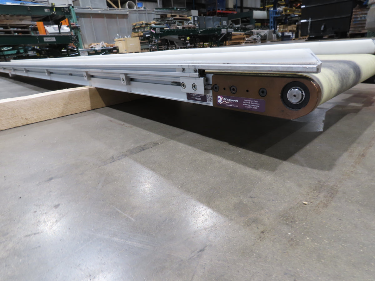 QC Industries 12"x 13'L Flat Belt Conveyor 230V 3PH 8FPM Automation Series