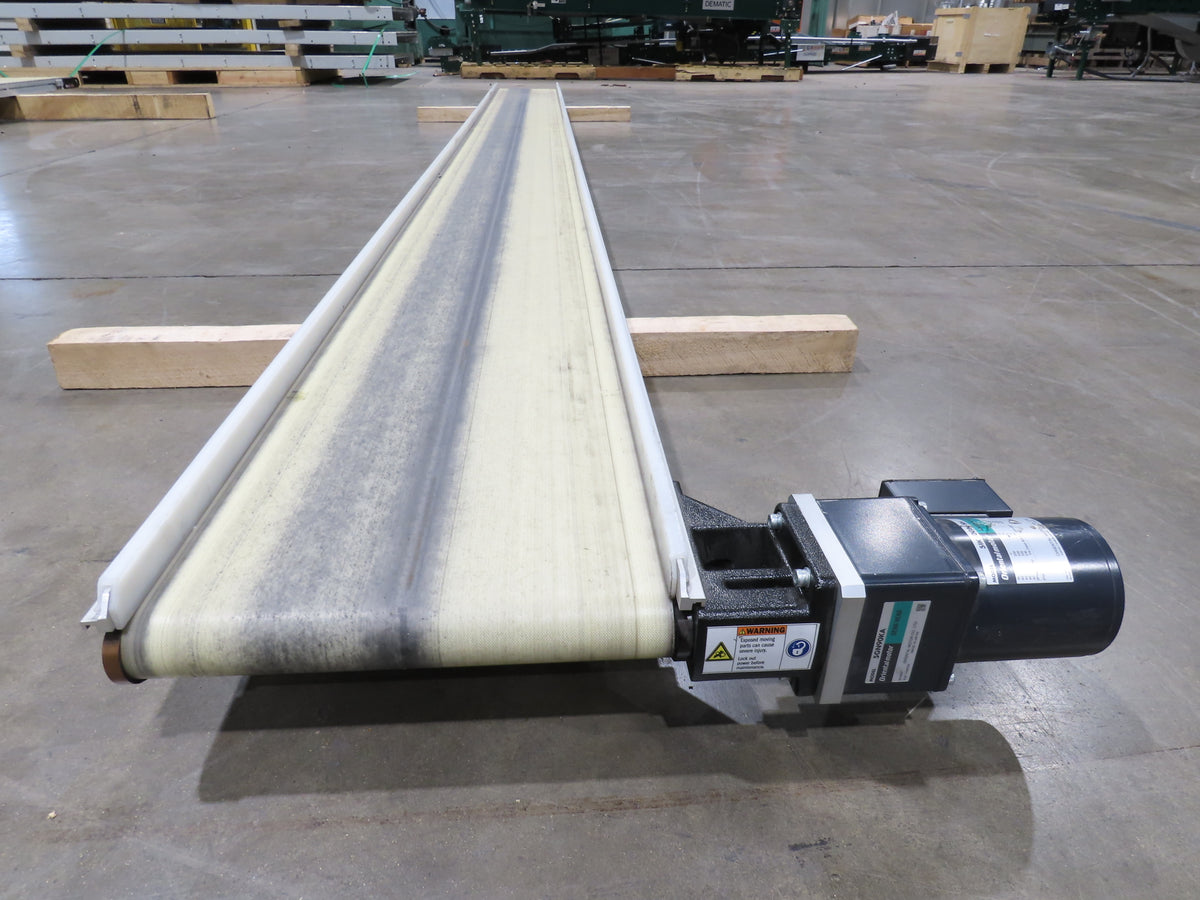 QC Industries 12"x 13'L Flat Belt Conveyor 230V 3PH 8FPM Automation Series