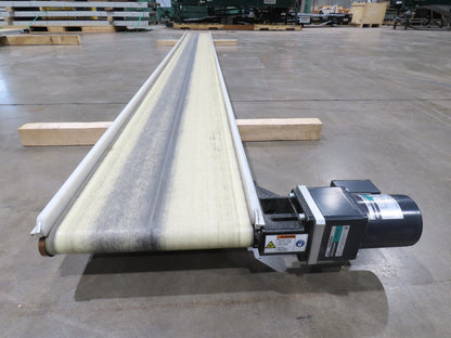 QC Industries 12"x 13'L Flat Belt Conveyor 230V 3PH 8FPM Automation Series