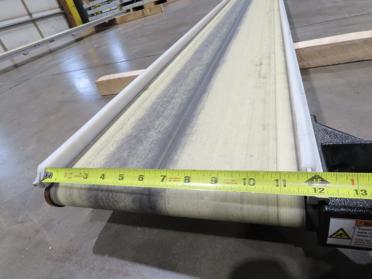 QC Industries 12"x 13'L Flat Belt Conveyor 230V 3PH 8FPM Automation Series