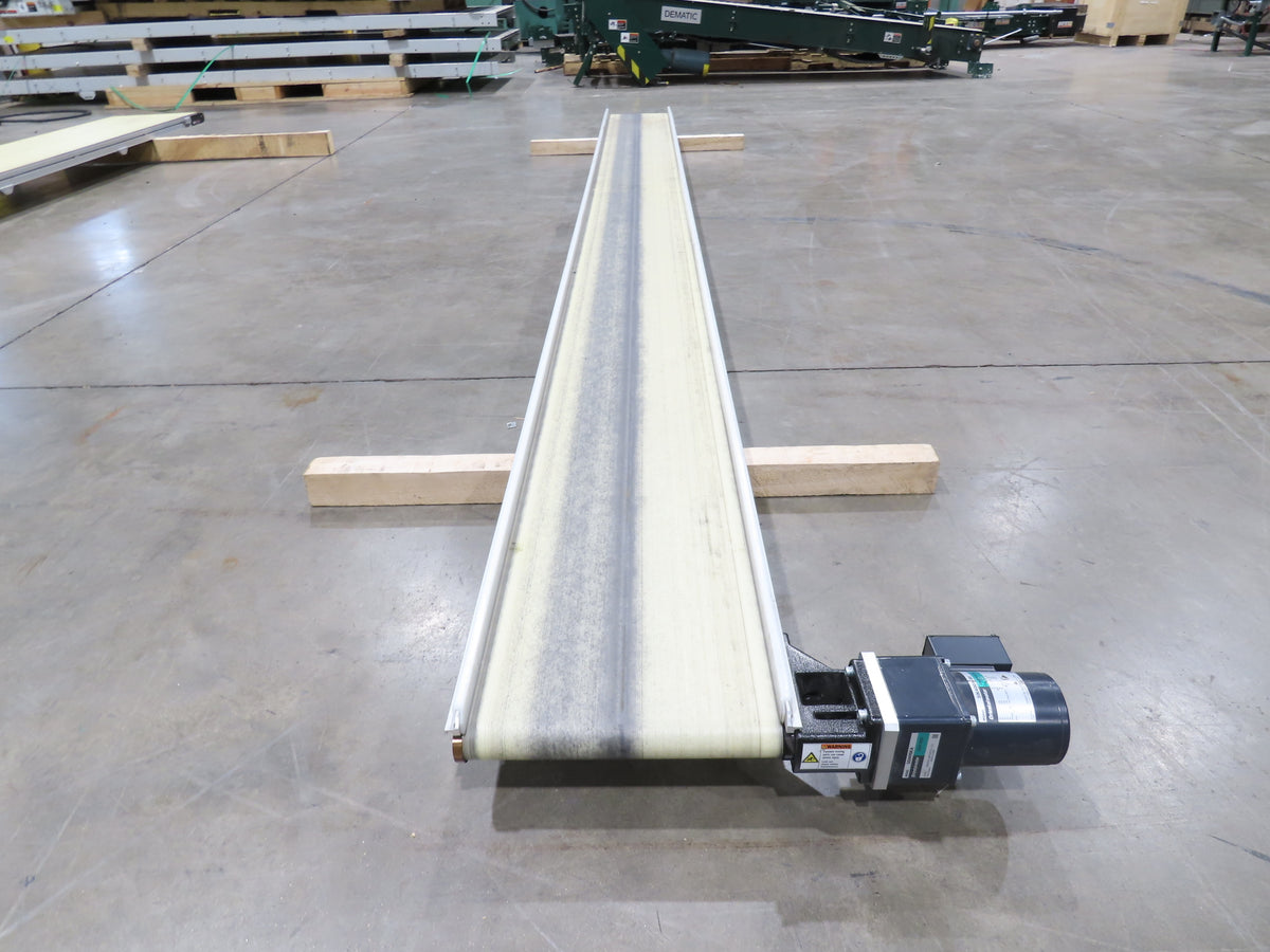 QC Industries 12"x 13'L Flat Belt Conveyor 230V 3PH 8FPM Automation Series