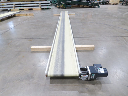 QC Industries 12"x 13'L Flat Belt Conveyor 230V 3PH 8FPM Automation Series