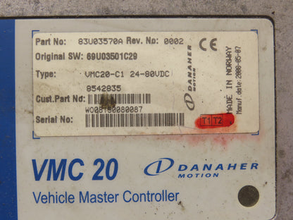 Danaher 83U03570A VMC 20 Vehicle Master Controller Rev 0002 Off E60Z-33 Forklift