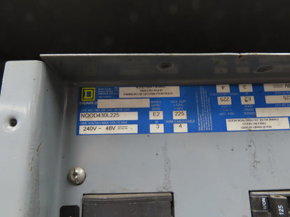 Square D Mobile Transformer Power Station I-Line 75kva 3Ph HV 480 LV 208Y/120