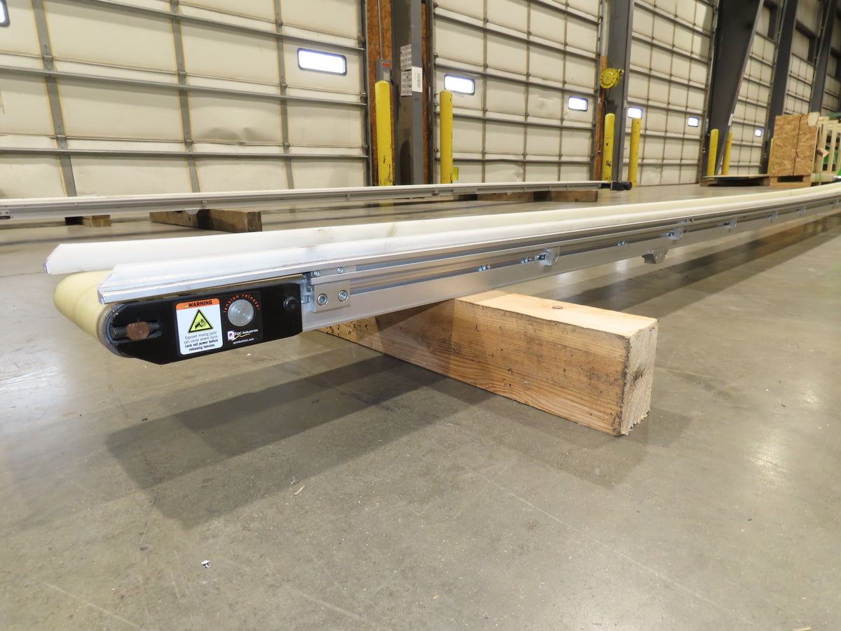 QC Industries 6"x 17'L Flat Belt Conveyor 230V 3PH 8FPM Automation Series RH