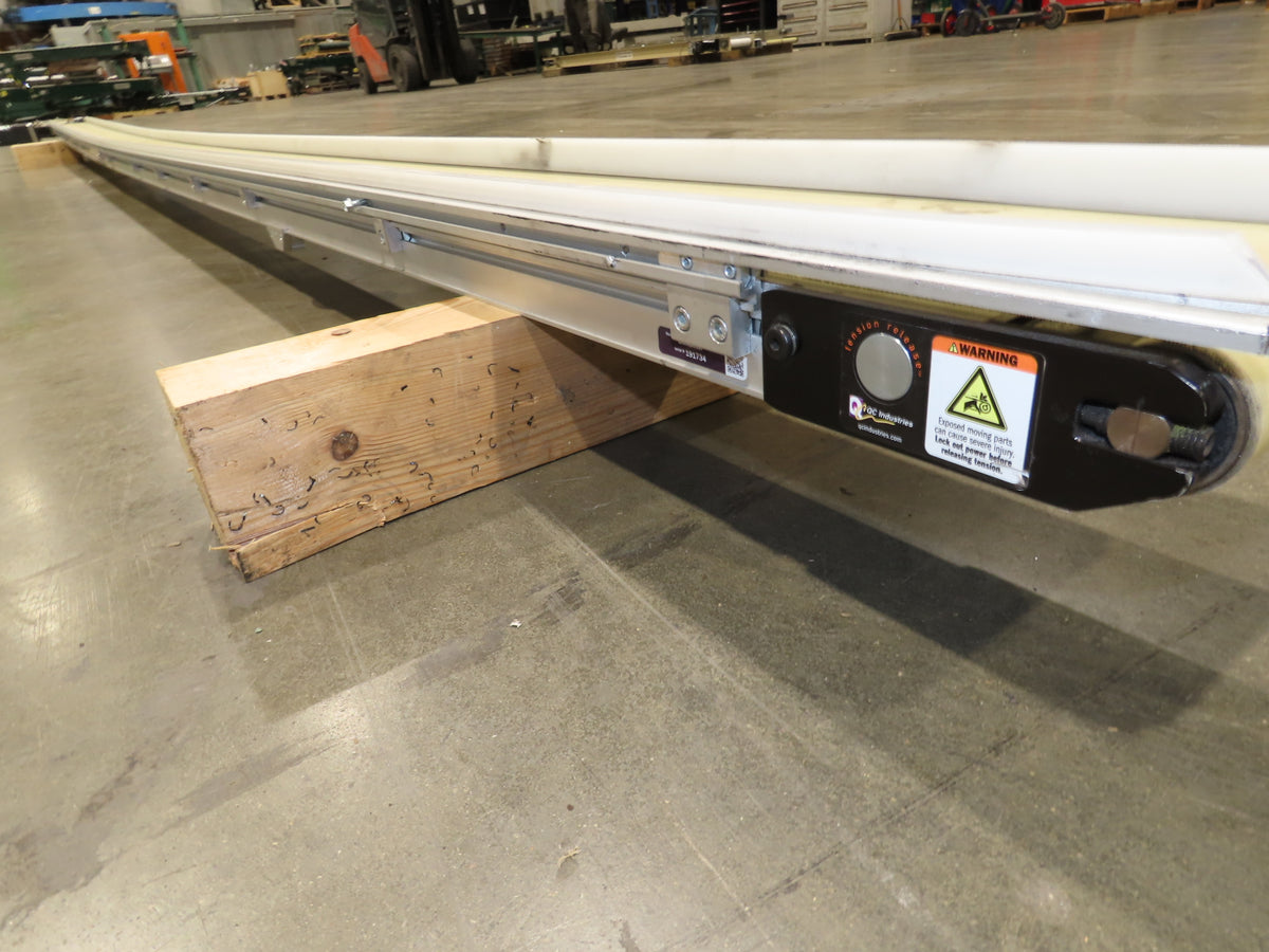 QC Industries 6"x 17'L Flat Belt Conveyor 230V 3PH 8FPM Automation Series RH