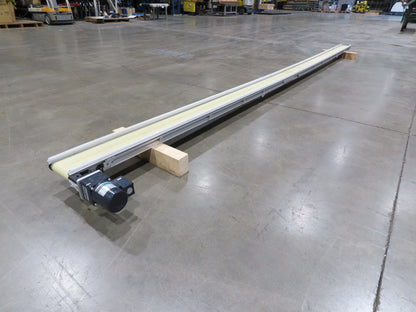 QC Industries 6"x 17'L Flat Belt Conveyor 230V 3PH 8FPM Automation Series RH