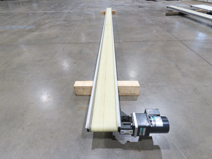 QC Industries 6"x 17'L Flat Belt Conveyor 230V 3PH 8FPM Automation Series RH