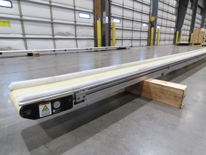QC Industries 6"x 17'L Flat Belt Conveyor 230V 3PH 8FPM Automation Series LH