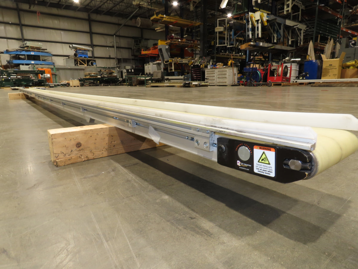 QC Industries 6"x 17'L Flat Belt Conveyor 230V 3PH 8FPM Automation Series LH