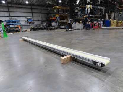 QC Industries 6"x 17'L Flat Belt Conveyor 230V 3PH 8FPM Automation Series LH