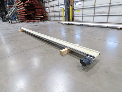 QC Industries 6"x 17'L Flat Belt Conveyor 230V 3PH 8FPM Automation Series LH