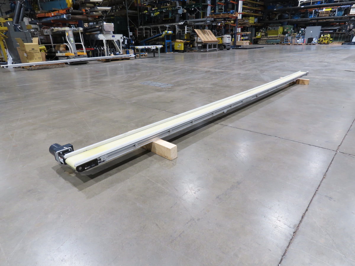 QC Industries 6"x 17'L Flat Belt Conveyor 230V 3PH 8FPM Automation Series LH