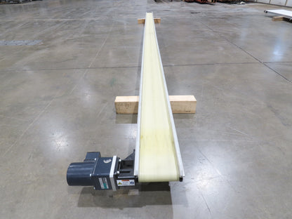 QC Industries 6"x 17'L Flat Belt Conveyor 230V 3PH 8FPM Automation Series LH