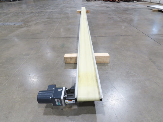 QC Industries 6"x 17'L Flat Belt Conveyor 230V 3PH 8FPM Automation Series LH