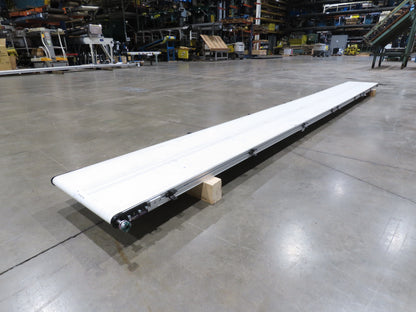 QC Industries 18"x 16'L Flat Belt Conveyor Automation Series  -No Drive Motor