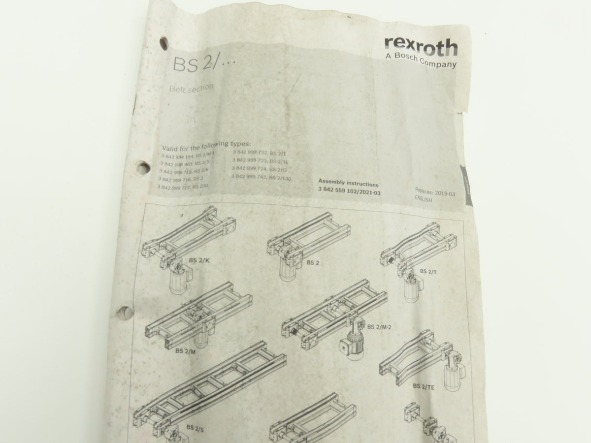 Rexroth CS: 240-2540-18M BS2 Transverse Belt Conveyor 240mm x 2540mm R980802873