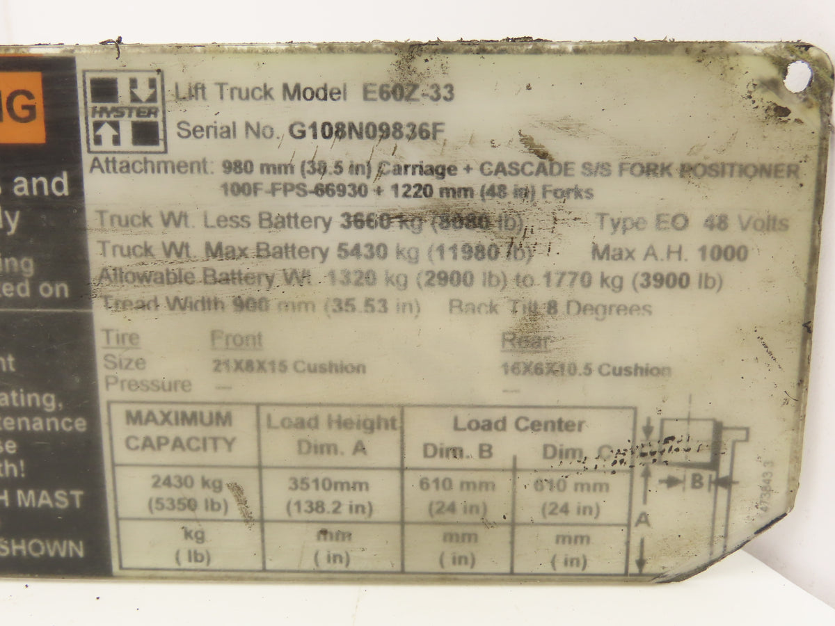 Danaher Motion ACS4815-525C AC SuperDrive Forklift Motor Controller Off E60Z-33