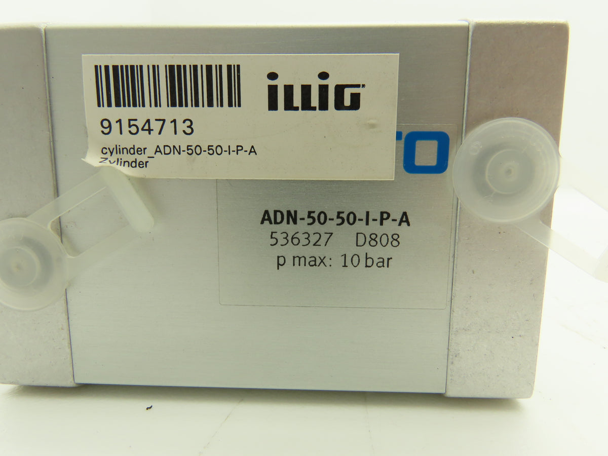Festo ADN-50-50-I-P-A-S6 Pneumatic Air Cylinder 50mm Bore 50mm Stroke 145PSI