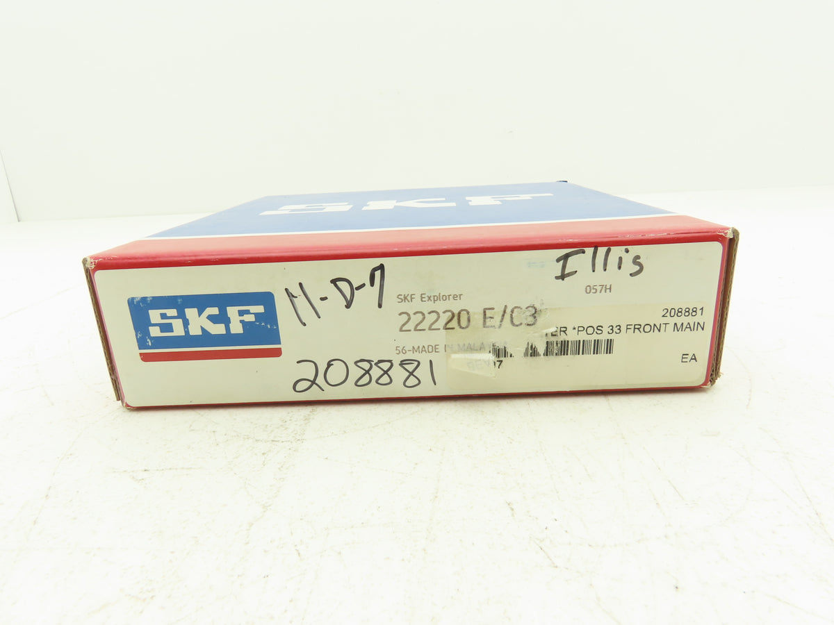 SKF 22220 E/C3 Explorer Spherical Roller Bearing 100mm Bore x180mm OD x46mm W