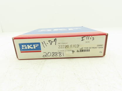 SKF 22220 E/C3 Explorer Spherical Roller Bearing 100mm Bore x180mm OD x46mm W