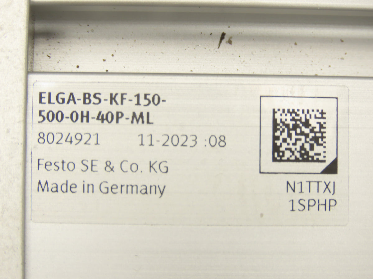 Festo ELGA-BS-KF-150-500-0H-40P-ML Ball Screw Axis Linear Actuator 500mm Stroke