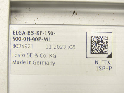 Festo ELGA-BS-KF-150-500-0H-40P-ML Ball Screw Axis Linear Actuator 500mm Stroke