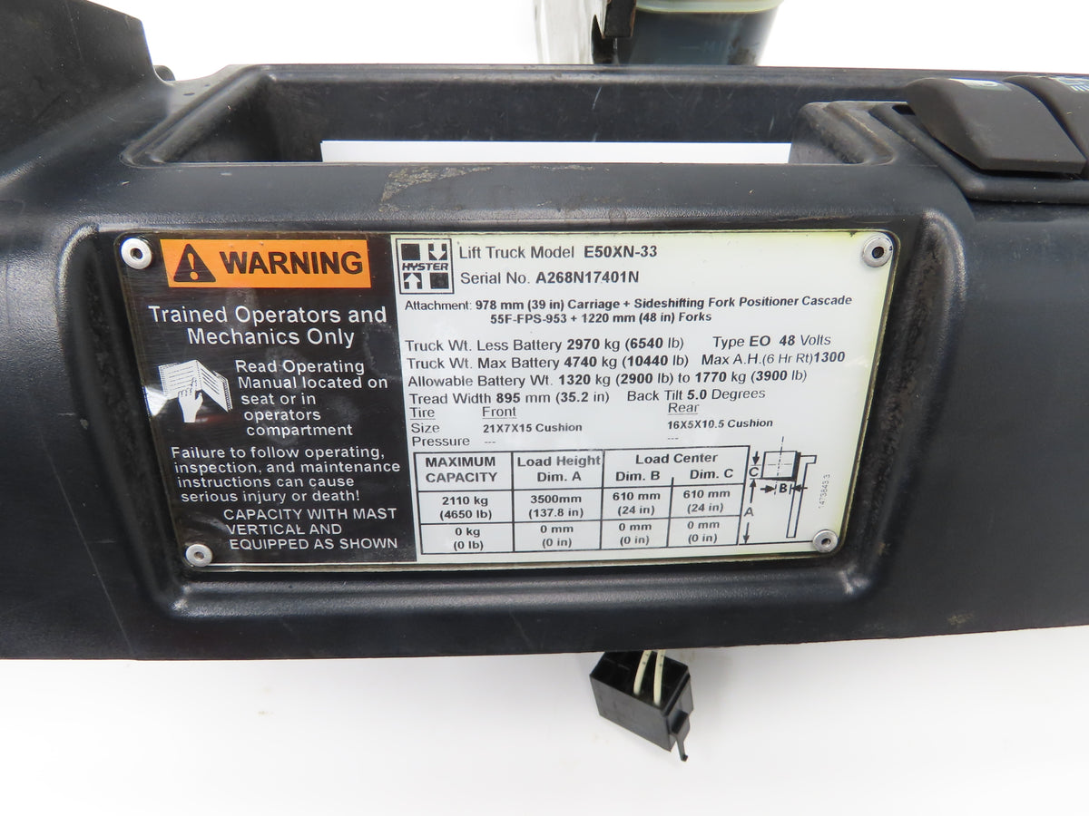 Hyster E50XN-33 Electric Forklift Brake Pedal & Master Cylinder Assembly