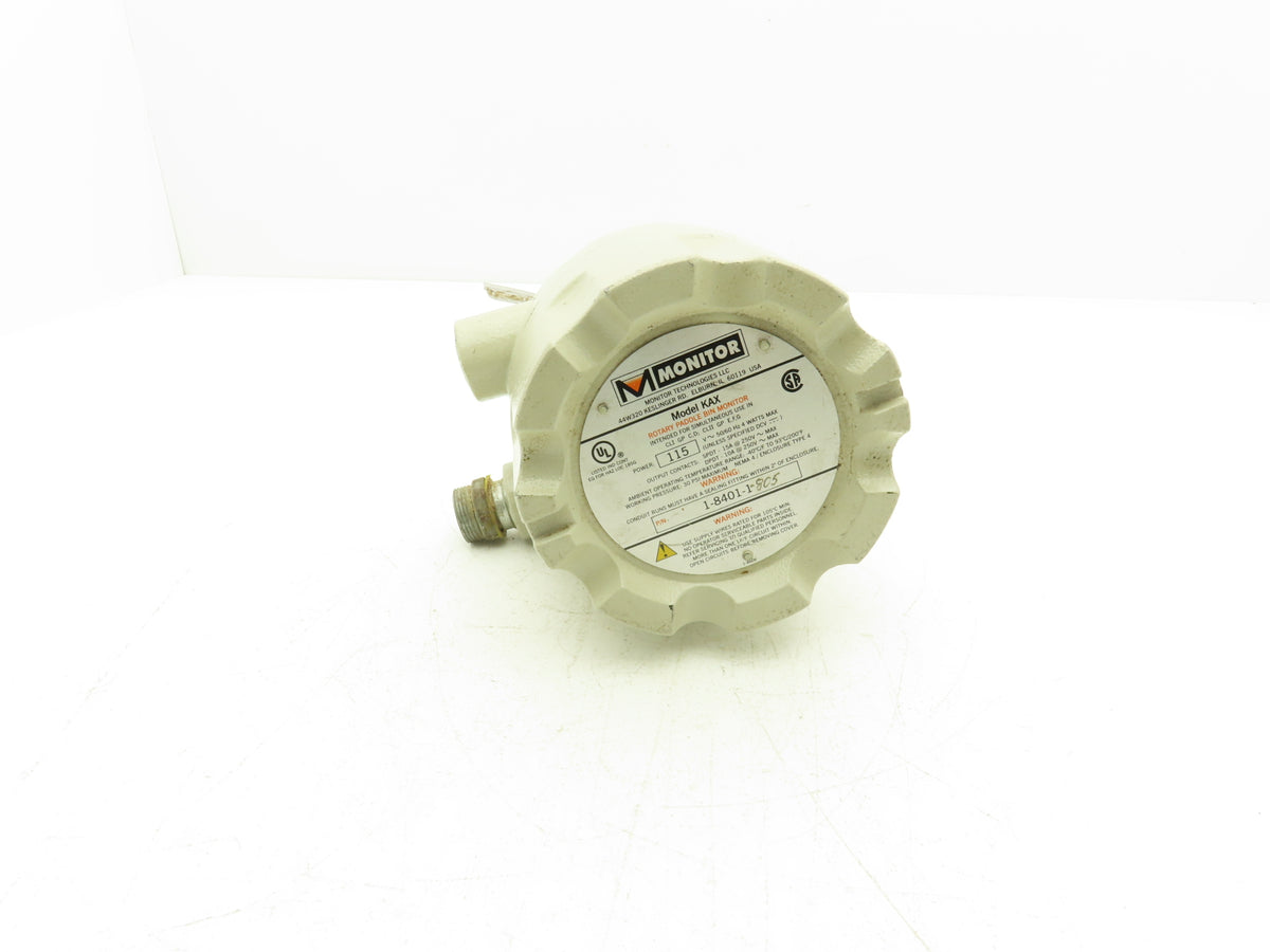 Monitor Technologies KAX Rotary Paddle Bin Monitor 115v 50/60hz Hazardous Use